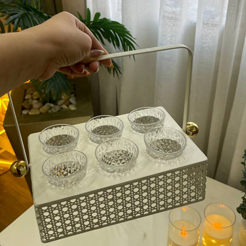 Image of طقم فناجين 6 قطع بستاند معدن