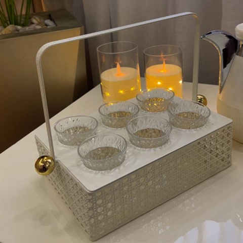 Image of طقم فناجين 6 قطع بستاند معدن