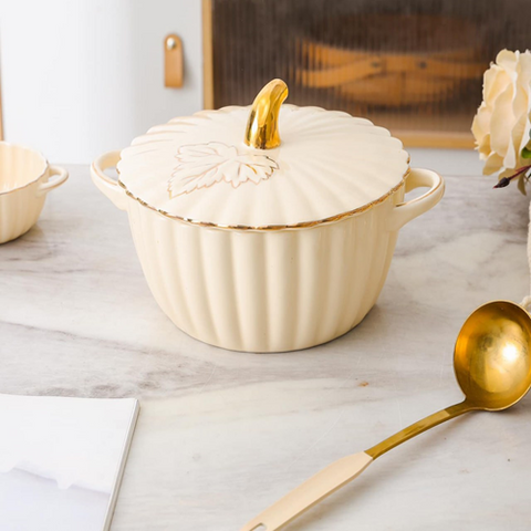 Image of طقم شوربة بورسلين باستاند دهبي 14 قطعة