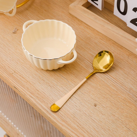 Image of طقم شوربة بورسلين باستاند دهبي 14 قطعة