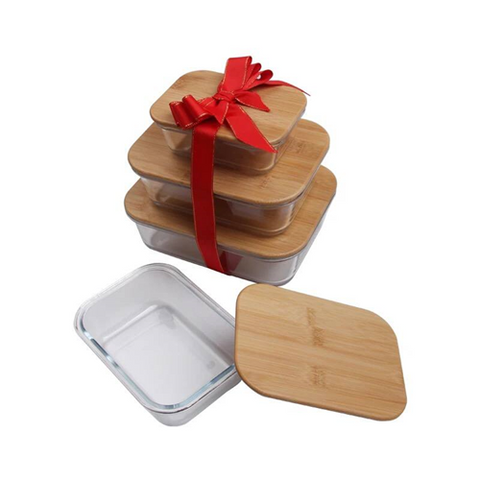 Image of طقم طواجن بايركس بغطاء خشب 3 قطع