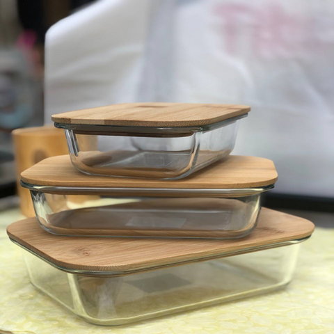 Image of طقم طواجن بايركس بغطاء خشب 3 قطع