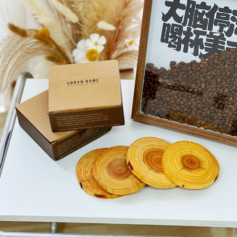 Image of طقم كوستر خشب 4 قطع