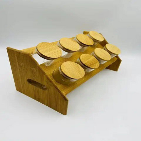 Image of طقم برطمانات 8 قطع باستاند خشب