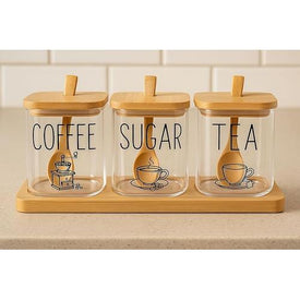 طقم برطمانات للشاي والقهوة والسكر