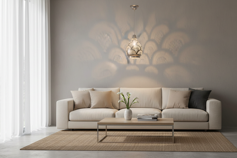 Image of Silver Pendant - Living Room