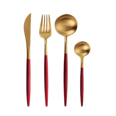 Image of معالق جولد بمقبض أحمر 4 قطع