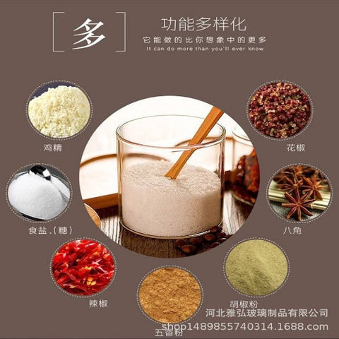 Image of طقم توابل زجاج بقاعدة خشبية