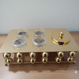 طقم قهوة عربي وتمرية بستاند