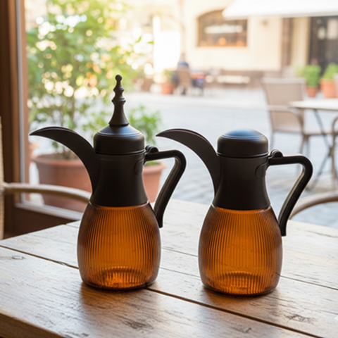 Image of طقم إبريق شاي و قهوة زجاج 2 قطعة