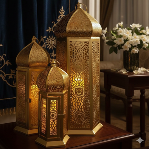 طقم فوانيس معدن 3 قطع