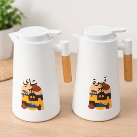 طقم ترمس للشاي والقهوة 1 لتر