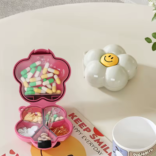 منظم أدوية شكل وردة