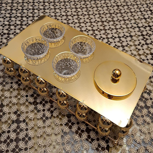 طقم قهوة عربي وتمرية بستاند