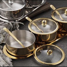 طقم توابل جولد بغطاء زجاج 3 قطع