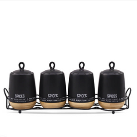 طقم برطمانات بورسلين 4 قطع بالحامل