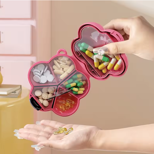 منظم أدوية شكل وردة