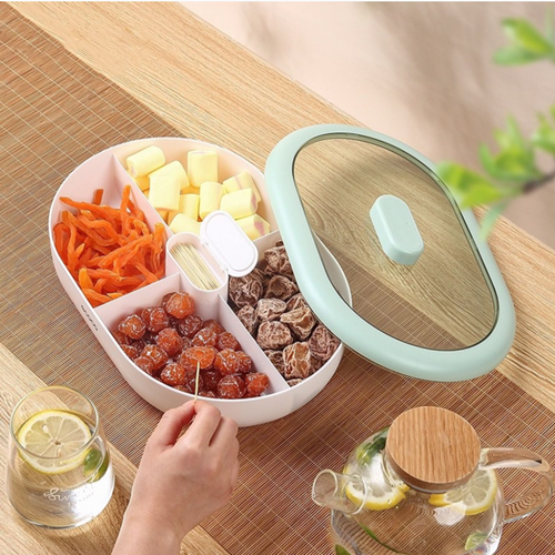 علبة تسالي مقسمة 2 دور ecoco