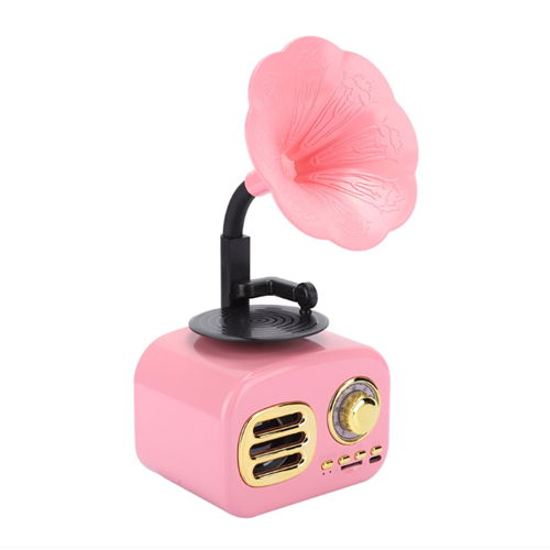راديو شكل جرامافون باللون البينك