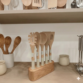 طقم توزيع 5 قطع بستاند خشبي