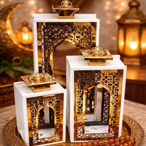 طقم فوانيس خشبي 3 قطع