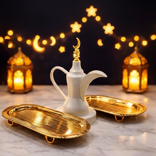 طقم 2 صينية تقديم ببراد ديكور