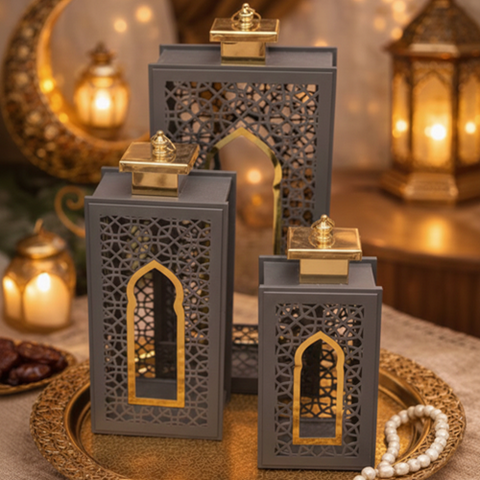 Image of طقم فوانيس خشبي 3 قطع