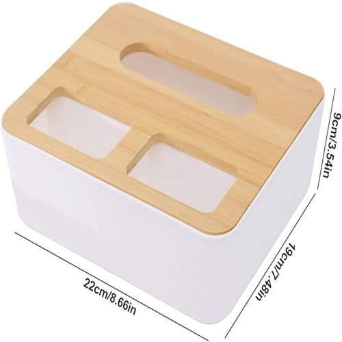 منظم وحامل مناديل بغطاء خشب