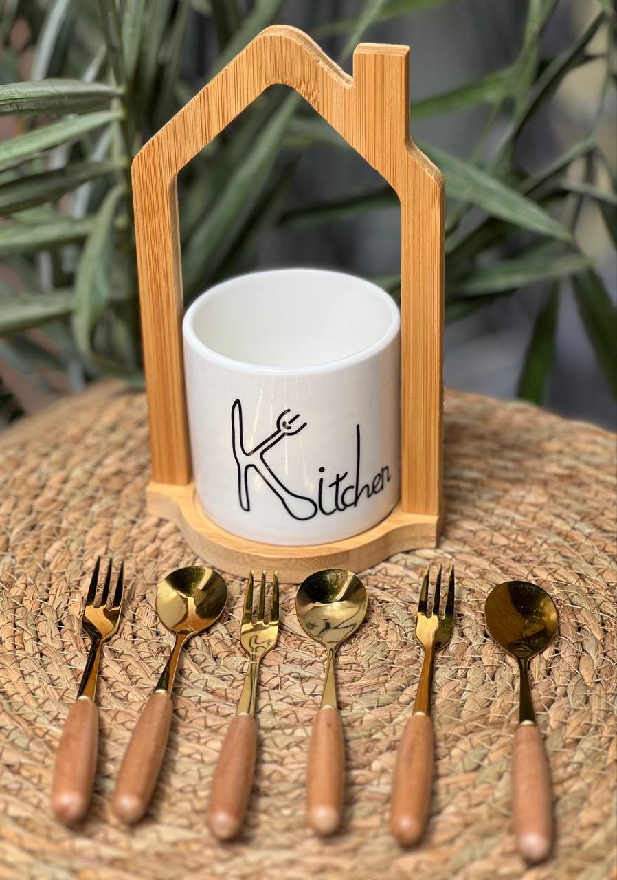 طقم معالق وشوك 6 قطع بالاستاند