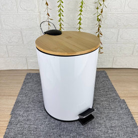 باسكت قمامة بغطاء خشبي