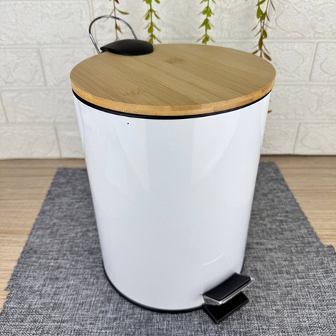 Image of باسكت قمامة بغطاء خشبي