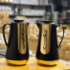 طقم ترمس الشاي والقهوة الذهبي