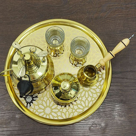 طقم القهوة النحاسي 7 قطع
