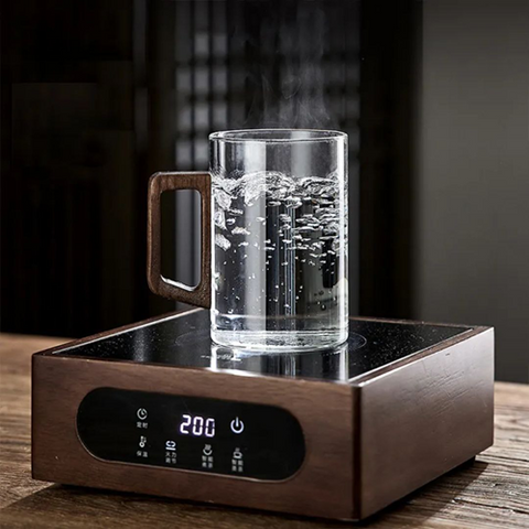 Image of مج زجاج بيد خشب