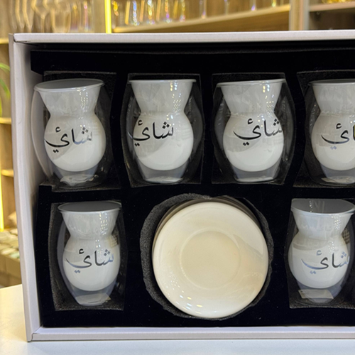 طقم تقديم الشاي بالطبق 12 قطعة