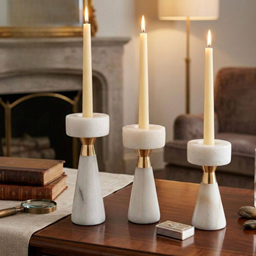 طقم شمعدان رخام 3 قطع