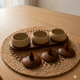 طقم تقديم التسالي 3 عين