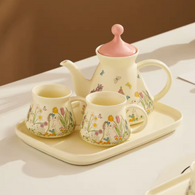 طقم شاي بورسلين 4 قطع