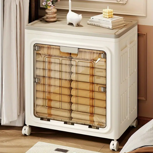 صندوق تخزين بعجل قابل للطي