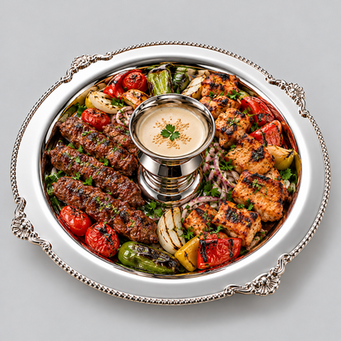 Image of صينية تقديم بوعاء صوصات مدمج