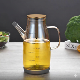 زياتة زجاج بغطاء ستانلس