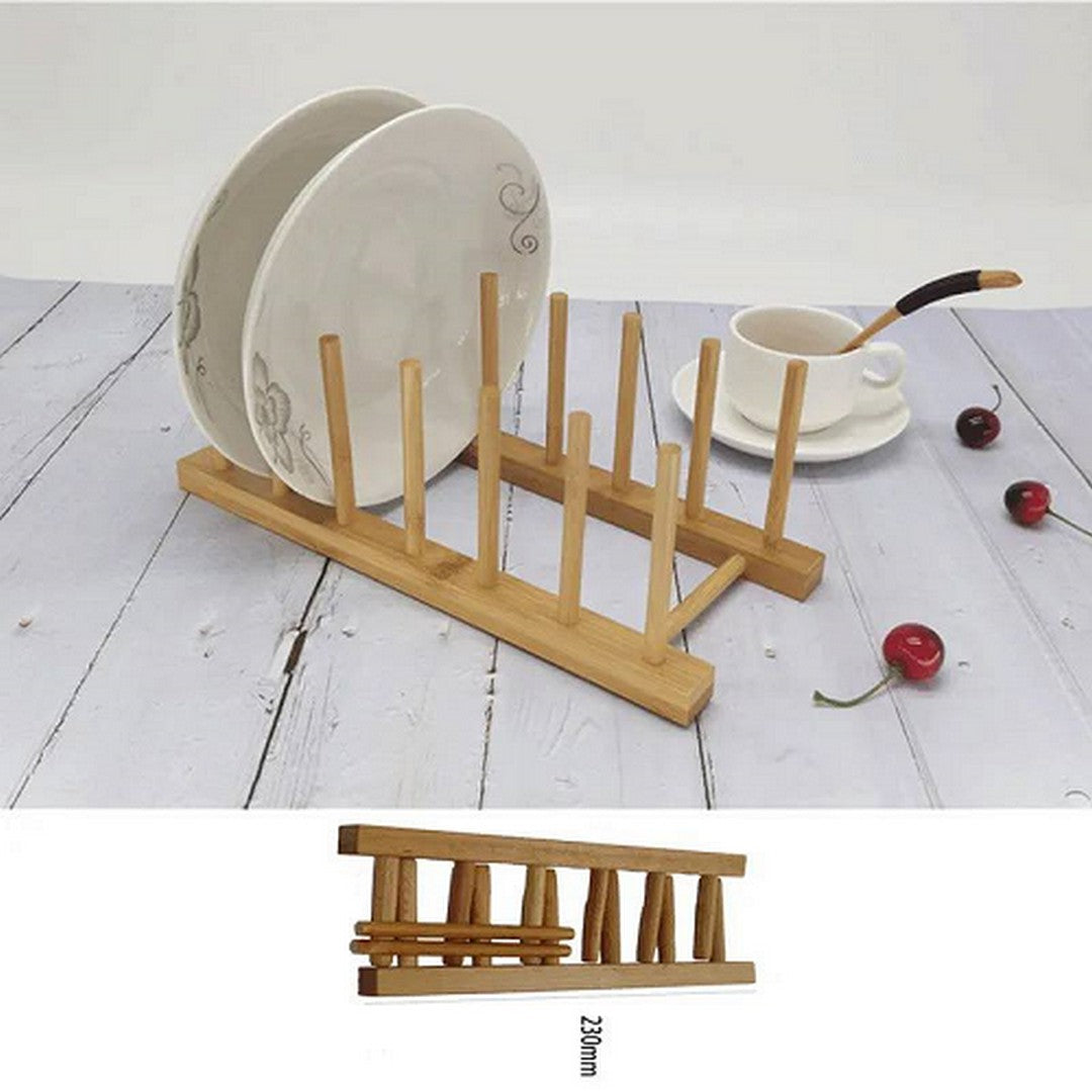 حامل أطباق خشبي