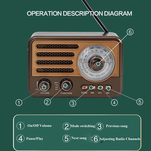 راديو محمول بتصميم كلاسيك
