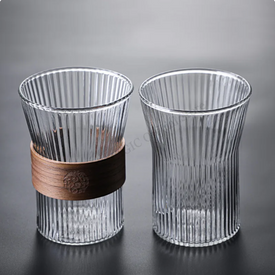 كوب مضلع بأطار خشب