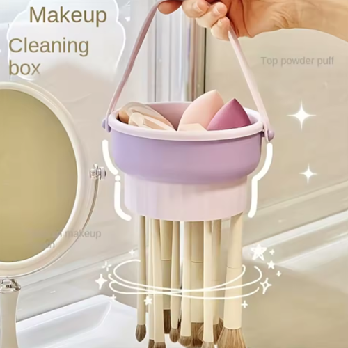 طبق 2 في 1 لتنظيف فرش الميكب