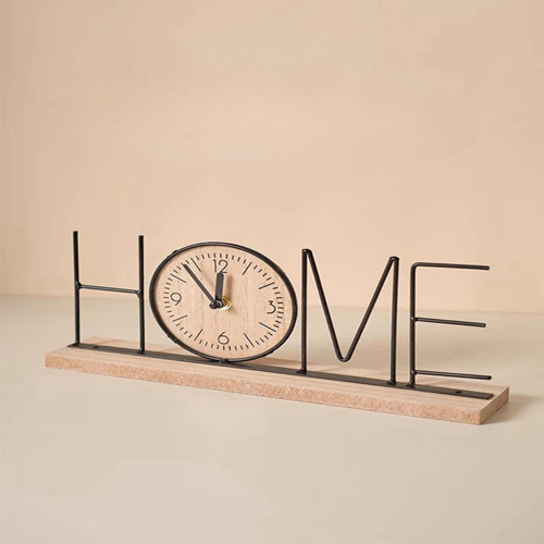 ساعة مكتب بقاعدة خشب