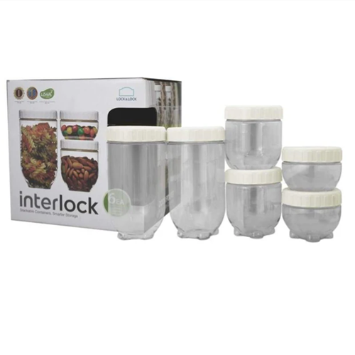 لوك أند لوك طقم برطمانات 6 قطع انترلوك