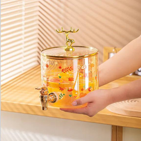 Image of ديسبنسر عصائر غزالة بحامل خشبي