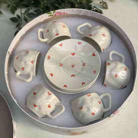 طقم فناجين بورسلين 6 قطع