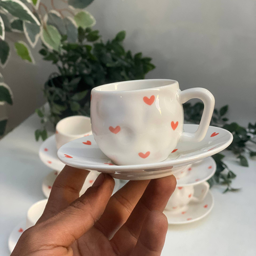 طقم فناجين بورسلين 6 قطع